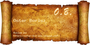 Oster Borisz névjegykártya